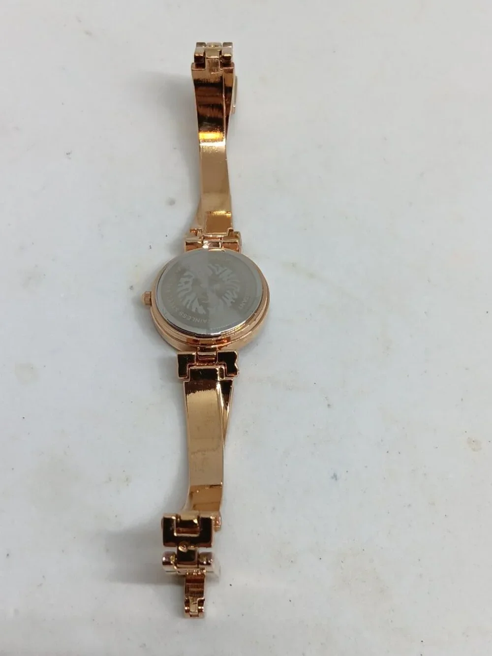 Anne Klein AK/2238RP Women's 24mm Rose Tone MOP Dial Crystal Accent Quartz Watch